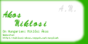 akos miklosi business card